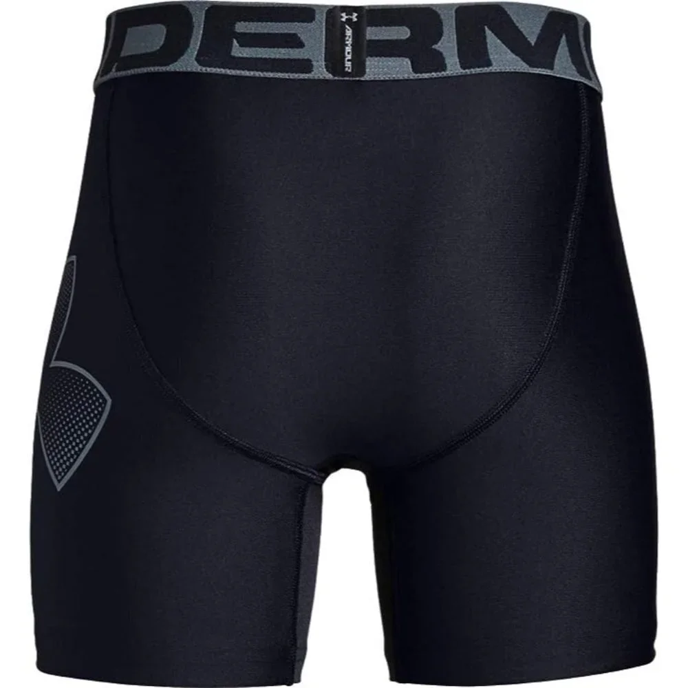 Under Armour Boys' HeatGear Armour Fitted Shorts Black/Pitch Gray Youth XSmall